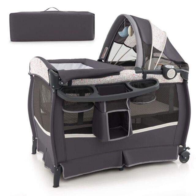 in Baby Crib Bassinet Bed Infant Changing Table Portable - Main Image