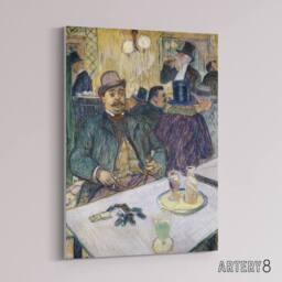 "Artery8 Monsieur Boileau at the Cafe Canvas Wall Art Print Lautrec - Size: W18"" x H24""" - thumbnail 2