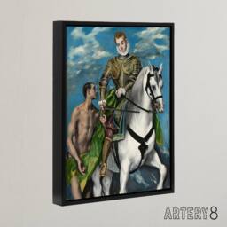 "Artery8 Saint Martin & the Beggar Oil Painting El Greco Framed Canvas Art - Size: W12"" x H16""" - thumbnail 2