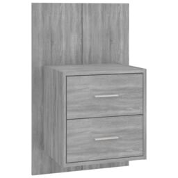 Berkfield Home Bed Headboard with Cabinets Grey Sonoma Engineered Wood - thumbnail 4