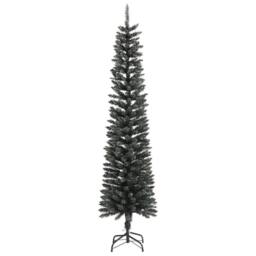 Berkfield Home Beautiful Artificial Slim Christmas Tree with Stand Green 240 cm PVC - thumbnail 3