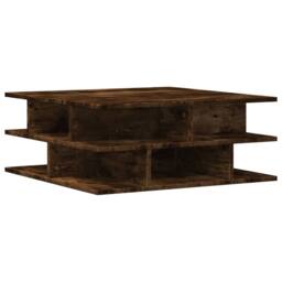 Berkfield Home Decorative Coffee Table Smoked Oak 70x70x29 cm Engineered Wood in Brown - Size: 70 x 70 x 29 cm - thumbnail 7