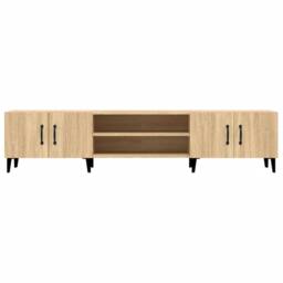 Berkfield Home TV Cabinet Sonoma Oak 180x31.5x40 cm Engineered Wood in Light Brown - thumbnail 6