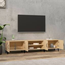 Berkfield Home TV Cabinet Sonoma Oak 180x31.5x40 cm Engineered Wood in Light Brown - thumbnail 1