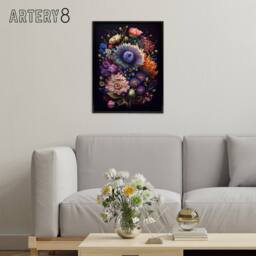 "Artery8 Flower Bouquet Floral Framed Canvas Wall Art Print - Size: W12"" x H16""" - thumbnail 3