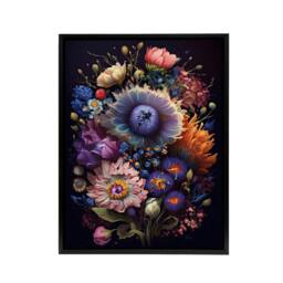 "Artery8 Flower Bouquet Floral Framed Canvas Wall Art Print - Size: W12"" x H16""" - thumbnail 1