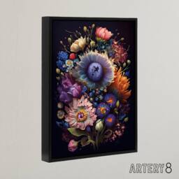 "Artery8 Flower Bouquet Floral Framed Canvas Wall Art Print - Size: W12"" x H16""" - thumbnail 2