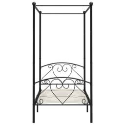 Berkfield Home Elegant Canopy Bed Frame Black Metal 120x200 cm - Size: Small Double - thumbnail 4