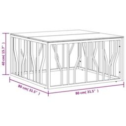 Berkfield Home Coffee Table Silver 80x80x40 cm Stainless Steel & Glass - Size: 80 x 80 x 40 cm - thumbnail 6