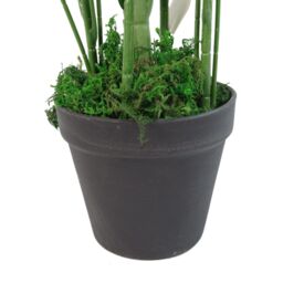 Leaf 65cm Artificial Bamboo Shrub with Brushed Copper Planter in Green - thumbnail 3