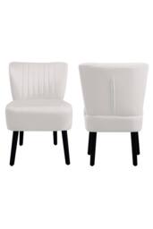Groundlevel Crushed Velvet Shell Accent Chair in Cream - thumbnail 3
