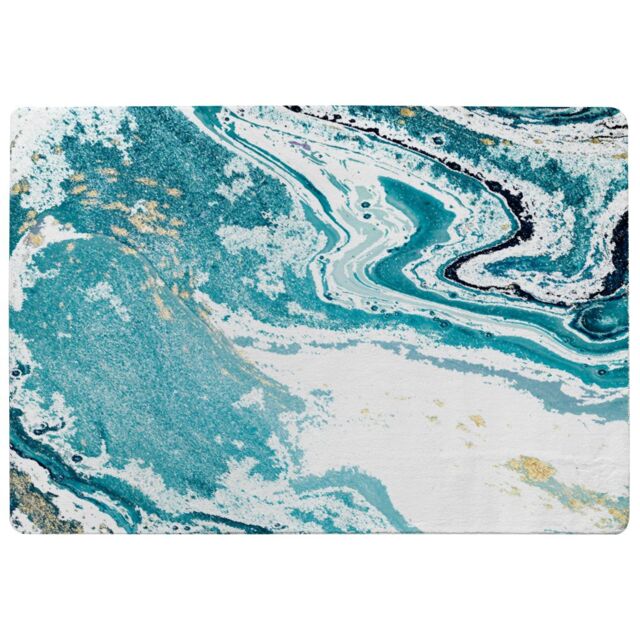 Benjamin Tate Design Blue Marble Designer Rug in Natural - Size: Large - image 1