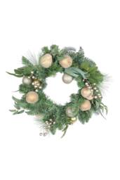 KDMD Golden FruitBauble & Berry Wreath 60cm in Green