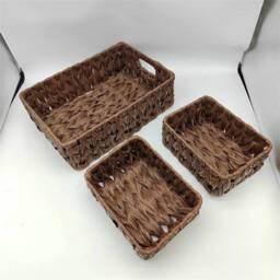 Nordara Brown Wicker Storage Bathroom Organizer - thumbnail 4