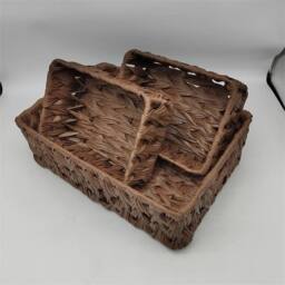 Nordara Brown Wicker Storage Bathroom Organizer - thumbnail 1