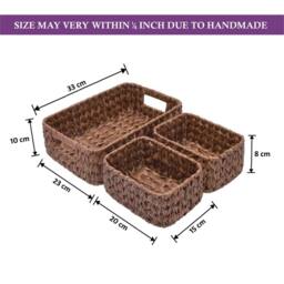 Nordara Brown Wicker Storage Bathroom Organizer - thumbnail 2