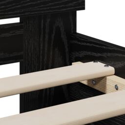 Berkfield Home Bed Frame without Mattress with Headboard Black Oak 75x190 cm - thumbnail 9