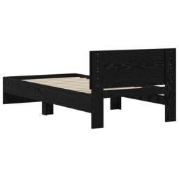 Berkfield Home Bed Frame without Mattress with Headboard Black Oak 75x190 cm - thumbnail 8