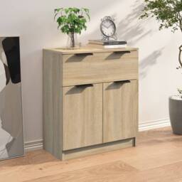 Berkfield Home Sideboard Sonoma Oak 60x30x70 cm Engineered Wood in Light Tan - Size: 60 x 30 x 70 cm - thumbnail 1