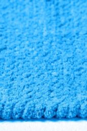 Homescapes 100% Cotton Plain Chenille Rug in Blue - Size: 110 cm x 170 cm - thumbnail 4