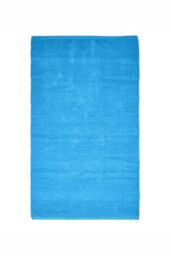 Homescapes 100% Cotton Plain Chenille Rug in Blue - Size: 110 cm x 170 cm - thumbnail 2