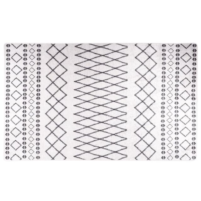 Berkfield Home Rug Washable Black & White 120x170 cm Anti Slip - Size: 100 cm diameter - image 1