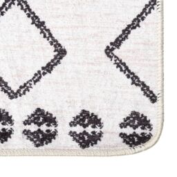 Berkfield Home Rug Washable Black & White 120x170 cm Anti Slip - Size: 100 cm diameter - thumbnail 4