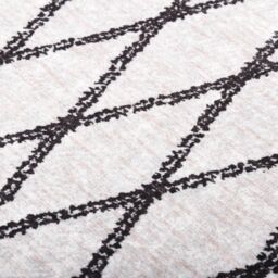 Berkfield Home Rug Washable Black & White 120x170 cm Anti Slip - Size: 100 cm diameter - thumbnail 3