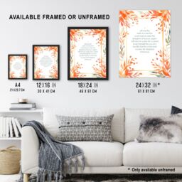 "Artery8 Wall Art Print Matthew 19:24 Jesus Christ Christian Bible God Quote Orange Framed Art - Size: W12"" x H16""" - thumbnail 3