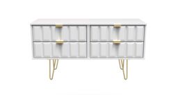 Ready Assembled 2 U Metro 4 Drawer Bed Box (Ready Assembled) in White - Size: Small