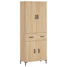 Berkfield Home Highboard Sonoma Oak 69.5x34x180 cm Engineered Wood in Natural - thumbnail 3