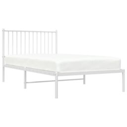 Berkfield Home Metal Bed Frame with Headboard White 100x190 cm - thumbnail 3
