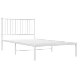 Berkfield Home Metal Bed Frame with Headboard White 100x190 cm - thumbnail 4