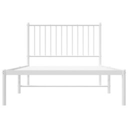 Berkfield Home Metal Bed Frame with Headboard White 100x190 cm - thumbnail 5