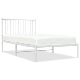 Berkfield Home Metal Bed Frame with Headboard White 100x190 cm - thumbnail 2