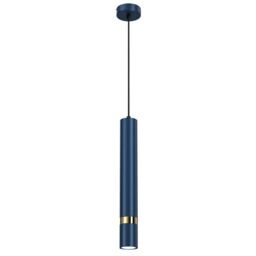 Milagro Joker Pendant Lamp Hand Made In Rich Blue With Striking Gold Detail in Mid Navy