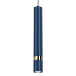 Milagro Joker Pendant Lamp Hand Made In Rich Blue With Striking Gold Detail in Mid Navy - thumbnail 4