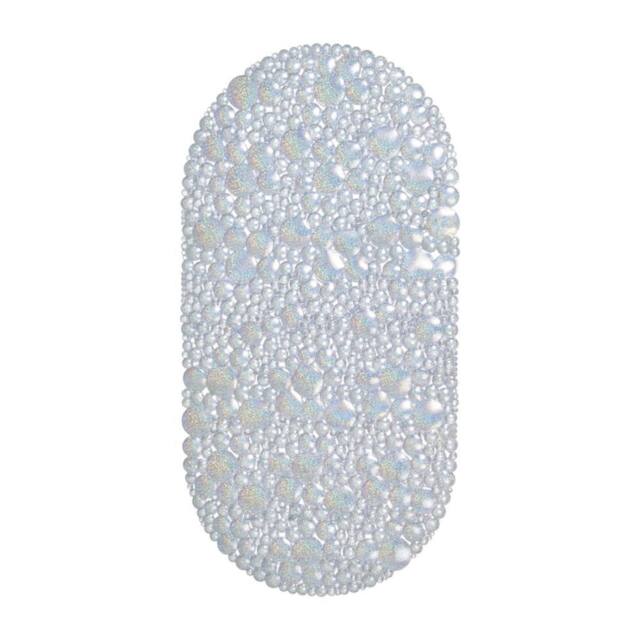 Showerdrape Hyrdro Anti Slip Glitter PVC Bath Mat 68cm x 38cm in Clear - Size: 68 cm x 38 cm - image 1