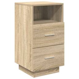 Berkfield Home Durable Bedside Cabinets 2 pcs with 2 Drawers Sonoma Oak 36x36x68 cm in Light Brown - Size: 36 x 36 x 68 cm - thumbnail 6