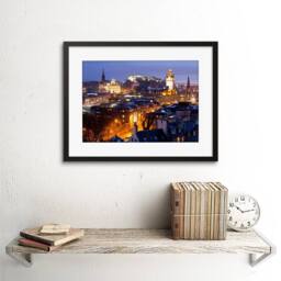 "Artery8 Cityscape Edinburgh Scotland Castle Scott Monument Night Framed Art - Size: W12"" x H16""" - thumbnail 2