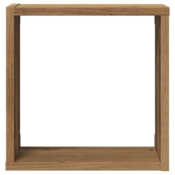 Berkfield Home Wall Cube Shelves 2 pcs Artisan Oak 30x15x30 cm Engineered Wood in Brown - Size: 30 x 15 x 30 cm - thumbnail 5