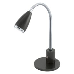 Loops Table Lamp Anthracite Chrome Plated Steel Rocker Switch Bulb GU10 1x3W Included in Metallics - thumbnail 1