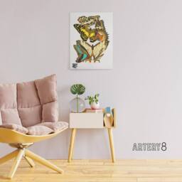 "Artery8 Papillons Butterflies Illustration Canvas Wall Art Print Seguy - Size: W18"" x H24""" - thumbnail 3