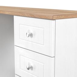 Ready Assembled 2 U Cambridge 6 Drawer Kneehole Desk (Ready Assembled) in White - thumbnail 5