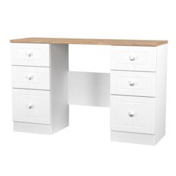 Ready Assembled 2 U Cambridge 6 Drawer Kneehole Desk (Ready Assembled) in White - thumbnail 4