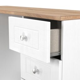 Ready Assembled 2 U Cambridge 6 Drawer Kneehole Desk (Ready Assembled) in White - thumbnail 6