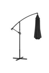 H&O Direct 3M Black Outdoor Cantilever Parasol with Cross Base - thumbnail 4