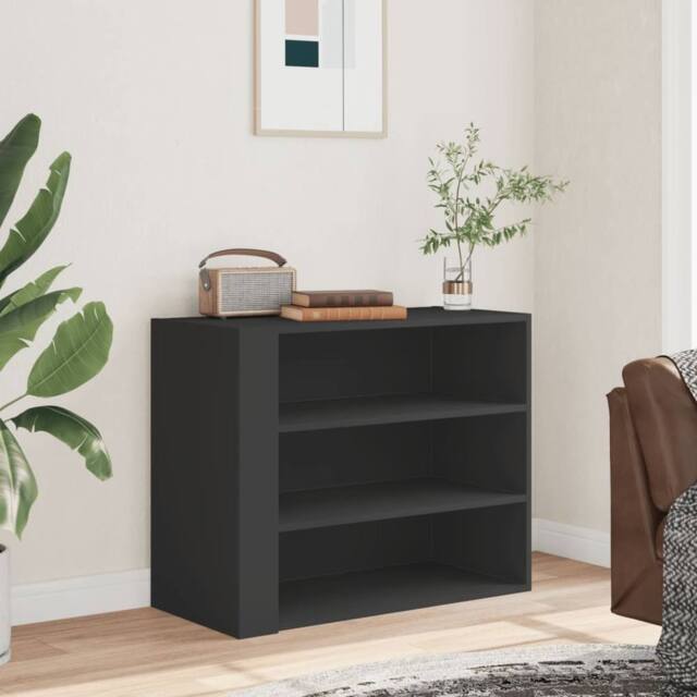 Berkfield Home Wall Cabinet Black 75x35x60 cm Engineered Wood - Size: 75 x 35 x 60 cm - image 1