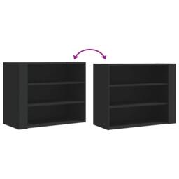 Berkfield Home Wall Cabinet Black 75x35x60 cm Engineered Wood - Size: 75 x 35 x 60 cm - thumbnail 7