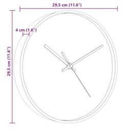 Berkfield Home Wall Clock Gold & White √ò29.5 cm Polystyrene & Glass in Rose Gold - thumbnail 7